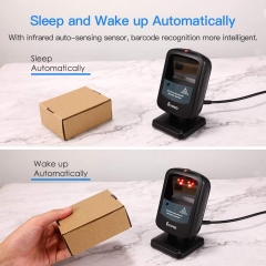 Eyoyo EY-2200C 2D Hands-Free Barcode Scanner, Omnidirectional USB Wired Desktop Barcode Reader 1D 2D PDF417 Data Matrix Bar Code Reader with Automatically Scanning for Retail Store Supermarket Mall Business