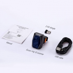 Eyoyo EY-016L 1D Bluetooth Wearable Ring Barcode Scanner, Portable Mini Finger Bar Code Reader with 2.4GHz Wireless & USB Wired Connection for iPhone iPad Android iOS, for Book, Warehouse Inventory, Express