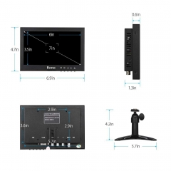 Eyoyo 7 Inch Mini Small TFT LCD Full HD Monitor Portable Display Screen 1024x600 with HDMI BNC VGA AV Input