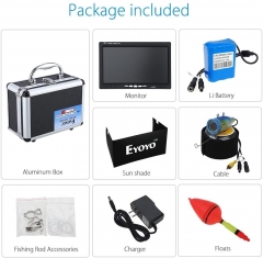 Eyoyo EF07 Ice Fishing Camera 7 inch LCD Monitor 1000TVL Camera 15M/30M/50M Cable 12pcs IR Infrared LEDs