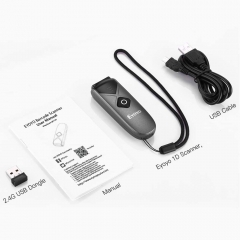 Eyoyo EY-015L Mini Portable 1D Bluetooth Barcode Scanner, 3-in-1 2.4G Wireless & Bluetooth & USB Wired Barcode Reader ISBN Code 128 Bar Code Scanning Work with Windows, Android, iOS, Tablets or Computers