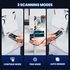 Eyoyo QR Code Scanner with LCD Display, Mini Portable Bluetooth Barcode Scanner, Wireless 1D 2D Book Bar Code Scanner for Library Classroom Inventory Compatible with iPhone iPad Android iOS POS Laptop