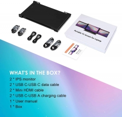 Portable Triple Screen Laptop Workstation External Monitor for Laptop USB C Monitor Compatible with 13.3