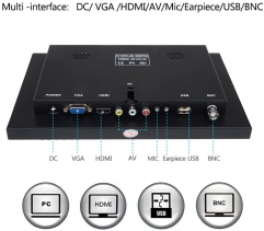 Eyoyo EM10C 10 Inch IPS LCD Hdmi Monitor 1920x1200 Full HD Monitor with HDMI/BNC/VGA/USB Input and Speaker for FPV Video Display DVD PC Laptop