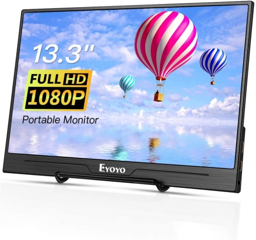 Eyoyo 13.3" inch Portable USB C HDMI Monitor Second Screen for Laptop PC 1920x1080 Gaming Monitor Compatible with Smartphone, HDMI Gaming Consoles