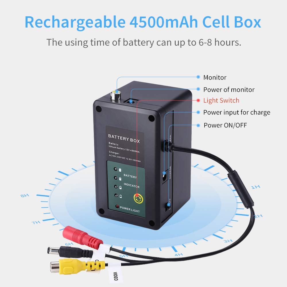 Eyoyo Underwater Fishing Camera  24 Infrared & White LEDS+7 Inch LCD Monitor+HD 1000 TVL Waterproof Camera+30m(98ft) Cable 