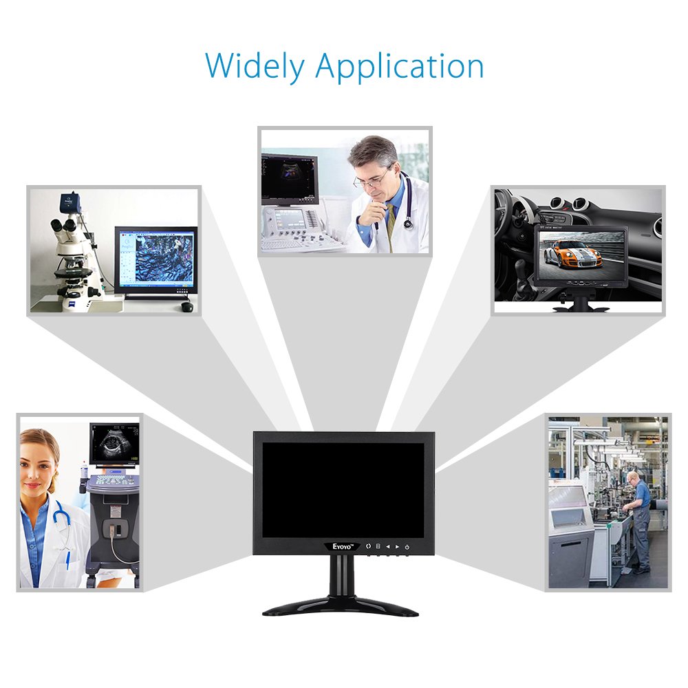 Eyoyo 7 Inch Mini Small TFT LCD Full HD Monitor Portable Display Screen 1024x600 with HDMI BNC VGA AV Input Eyoyo 7 Inch Mini Small TFT LCD Full HD Monitor Portable Display Screen 1024x600 with HDMI BNC VGA AV Input