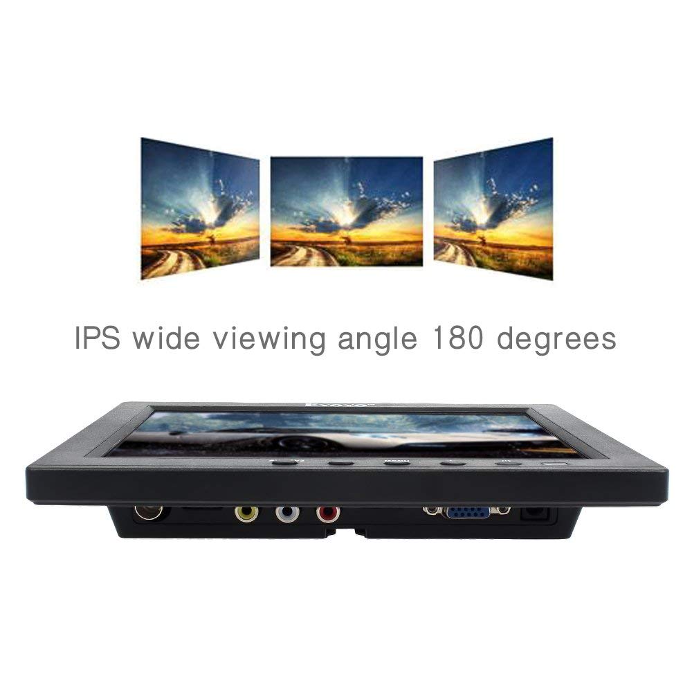 Eyoyo 10 Inch IPS Hdmi Monitor TFT LCD Display 1280x800 Resolution Portable Small HD Monitor with HDMI BNC VGA AV USB Input and Built-in Speaker for FPV Video Display Screen DVD PC Laptop