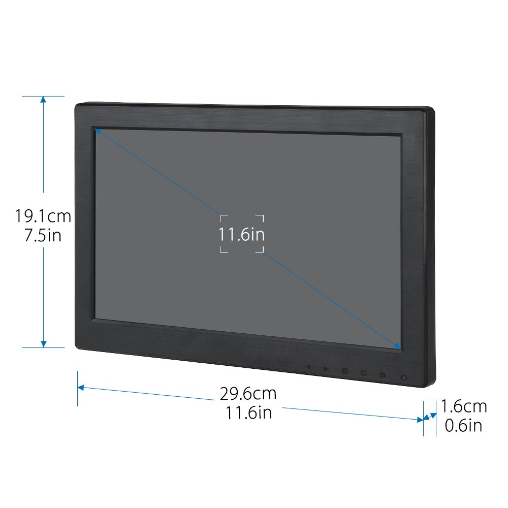 Eyoyo 12 Inch 16:9 Mini TFT LCD HDMI HD Monitor Screen 1366x768 Resolution with HDMI VGA BNC AV Input for PC Display Eyoyo 12 Inch 16:9 Mini TFT LCD HDMI HD Monitor Screen 1366x768 Resolution with HDMI VGA BNC AV Input for PC Display