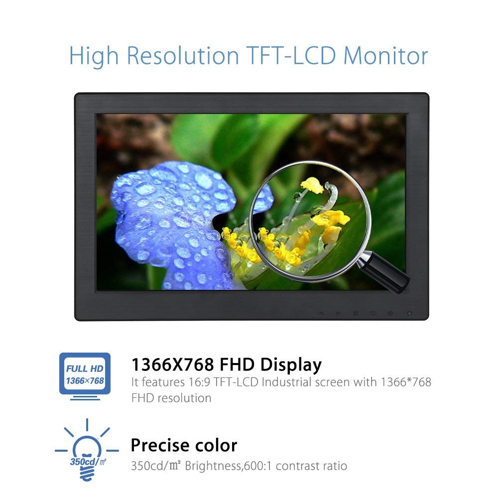 Eyoyo 12 Inch 16:9 Mini TFT LCD HDMI HD Monitor Screen 1366x768 Resolution with HDMI VGA BNC AV Input for PC Display Eyoyo 12 Inch 16:9 Mini TFT LCD HDMI HD Monitor Screen 1366x768 Resolution with HDMI VGA BNC AV Input for PC Display