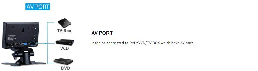 Eyoyo 5 inch Mini Monitor HD 800x480 16:9 TFT LCD Screen Display with BNC VGA AV HDMI Input, Built-in Speaker Eyoyo 5 inch Mini Monitor HD 800x480 16:9 TFT LCD Screen Display with BNC VGA AV HDMI Input, Built-in Speaker