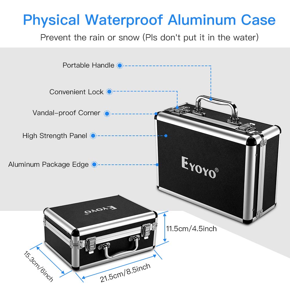 Eyoyo 9 Inch Underwater Fishing Camera Video Fish Finder HD 1000 TVL LCD Monitor Waterproof Camera Adjustable Infrared & White Light for Ice Lake Sea Boat Kayak Fishing 30m(98ft) Cable