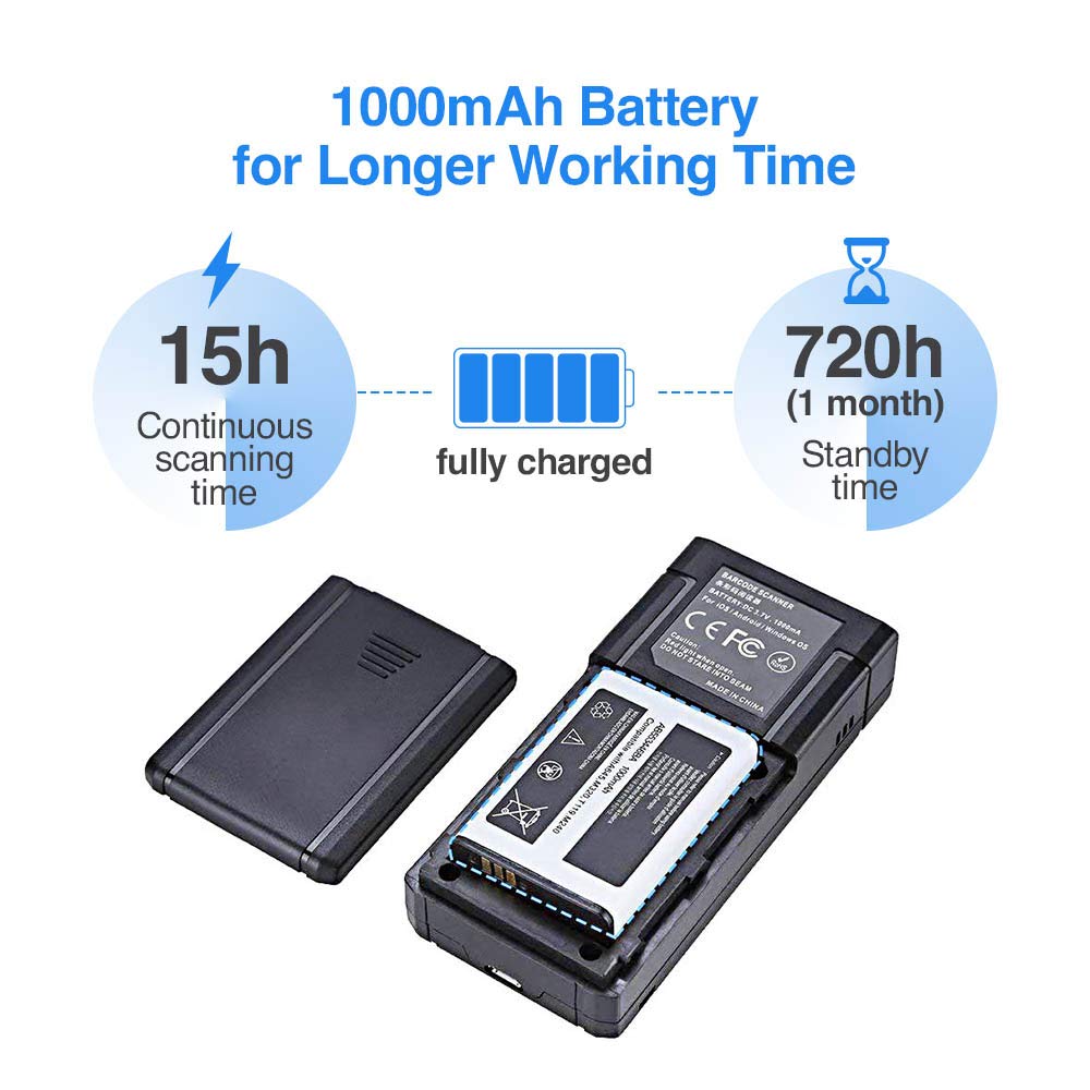 Eyoyo MJ2877 Bluetooth Barcode Scanner 1D Laser Portable USB Bluetooth 2.4G Wireless Barcode Reader Wireless Transfer Distance 