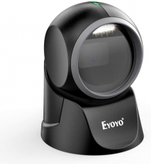 Eyoyo EY-7130 1D 2D Desktop Barcode Scanner, with Automatic Sensing Scanning Omnidirectional Hands-Free Barcode Reader QR Screen Scanning Platform Scanner for POS PC Supermarket Bookstore Retail Mall