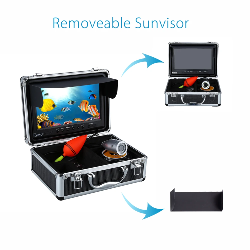 Eyoyo Underwater Fishing Camera 9 inch LCD Monitor HD 1000TVL  Waterproof DVR Video Cam (Infrared Lights 30m cable)