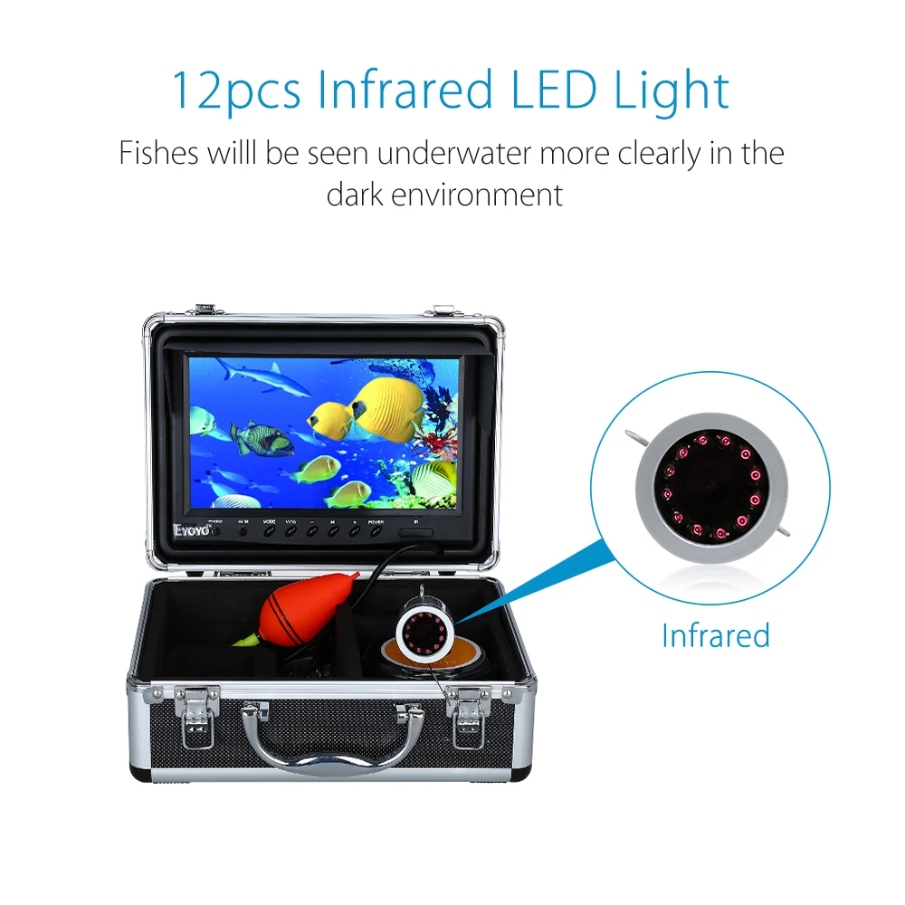 Eyoyo Underwater Fishing Camera 9 inch LCD Monitor HD 1000TVL Waterproof DVR Video Cam (Infrared Lights 30m cable) Eyoyo Underwater Fishing Camera 9 inch LCD Monitor HD 1000TVL Waterproof DVR Video Cam (Infrared Lights 30m cable)