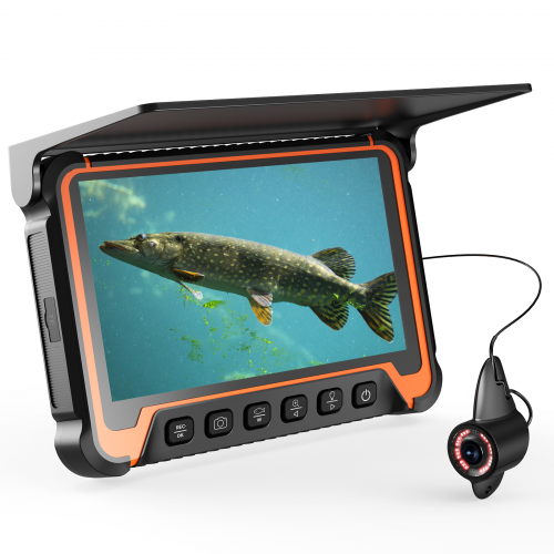 Eyoyo Underwater Fishing Camera 7": EF-7HR, IPS HD Screen, 1080P Portable Fish Finder w/DVR, Ice Fishing Camera w/ 8 IR Lights, 8H Battery, USB-C Charging, 15m/49ft Cable for Night & Lake Fishing